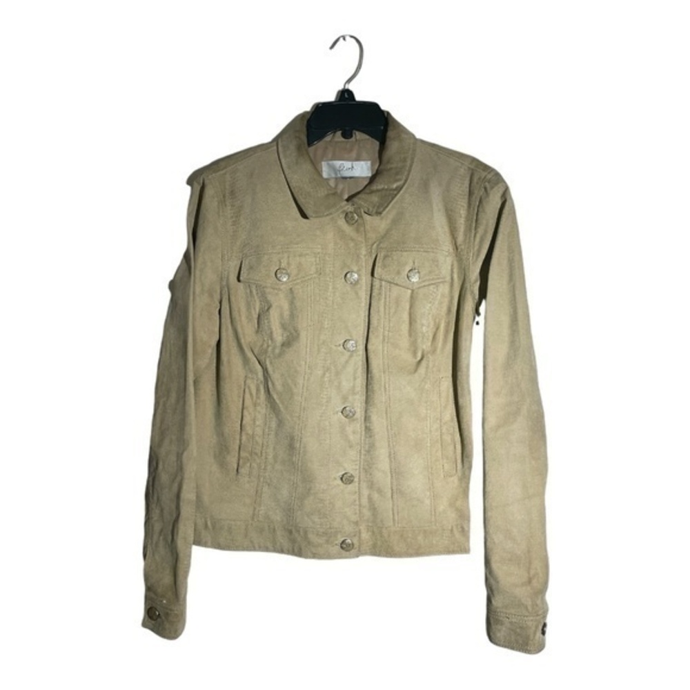 Blink Womens Genuine Leather Chore Jacket Beige Snakeskin Print Size XL